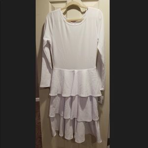 NWT RARE SOLID WHITE LULAROE GEORGIA DRESS - LARGE